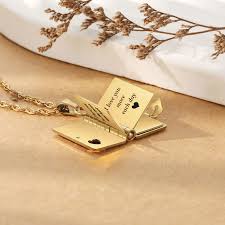Stainless Steel My Little Star Engrave Book Pendant Necklace for Daughter Love Openable with 7 Pages Gift Women'S Sweater Chain
